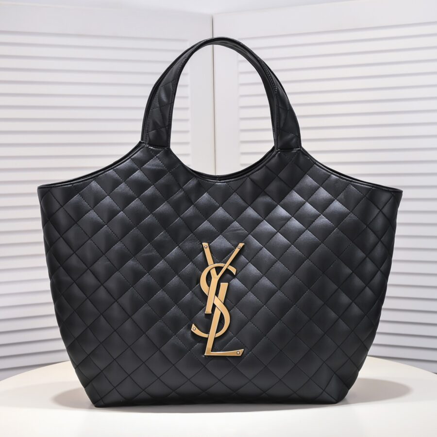 Alternative view of Saint Laurent Icare Maxi Quilted Shoulder Bag Black 50cm 698651AAANG1000