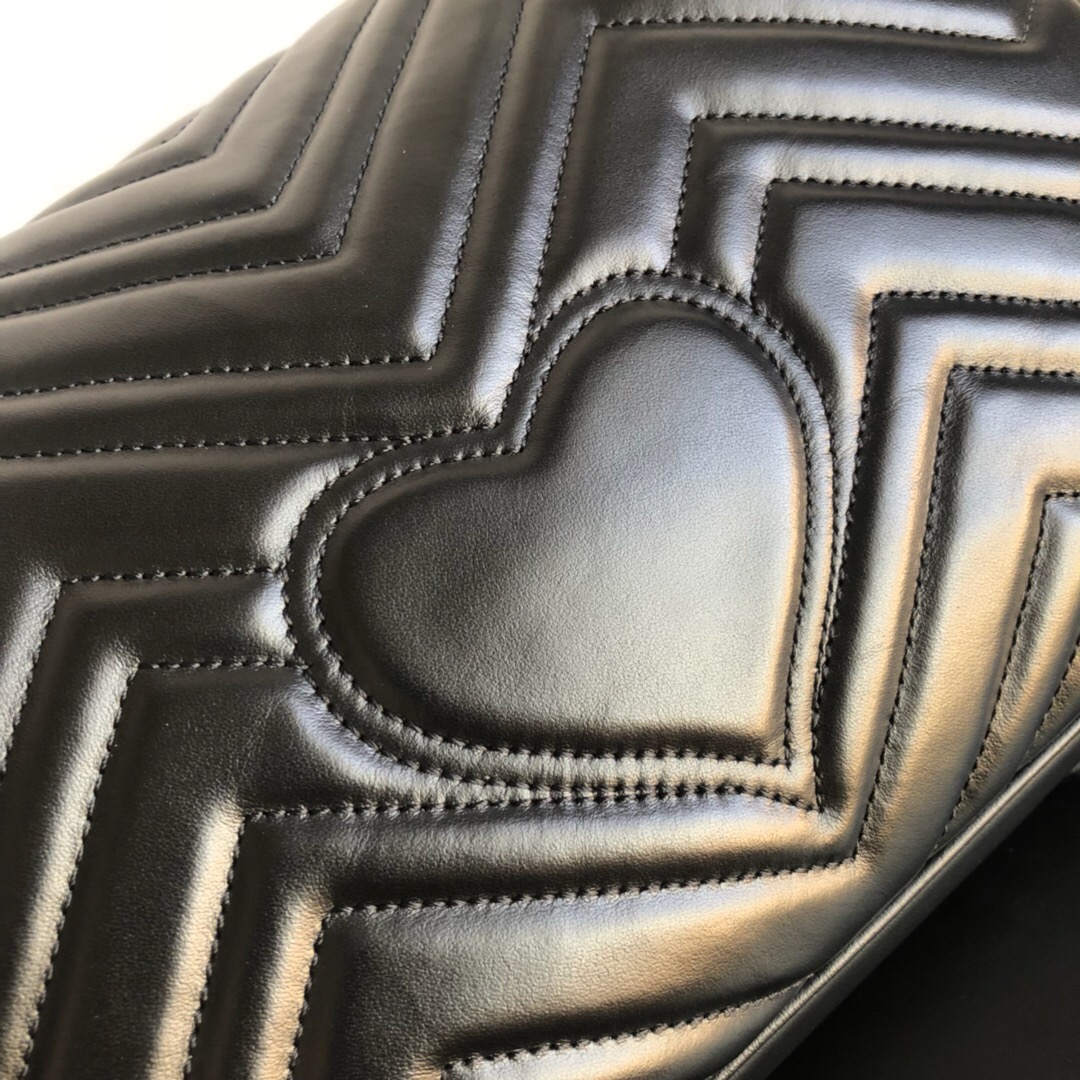 Gucci Marmont Medium Matelassé Shoulder Bag Black 26cm 443496 DTDIT 1000 - Image 7