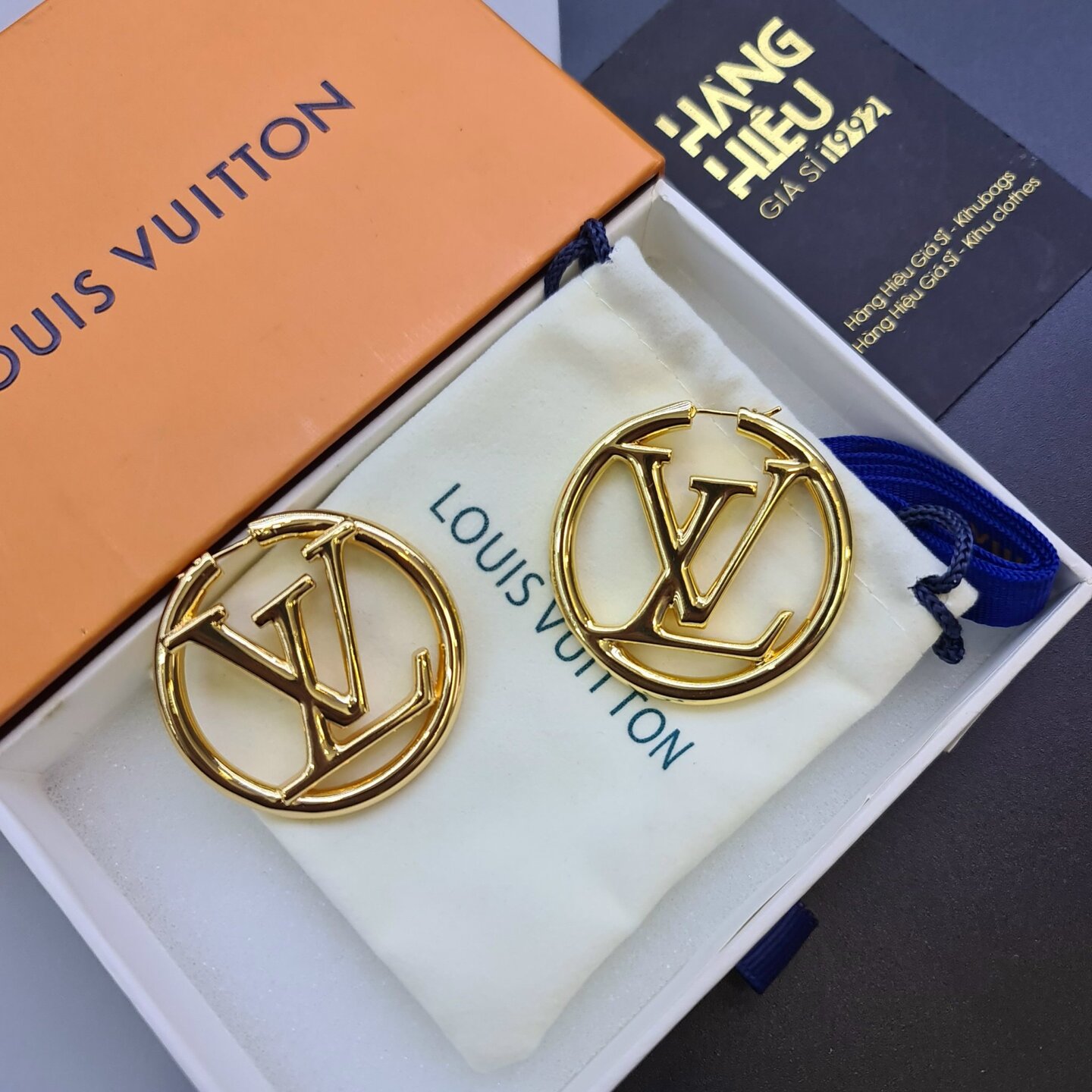 Louis Vuitton Louise Hoop Earrings Gold M64288 - Image 3