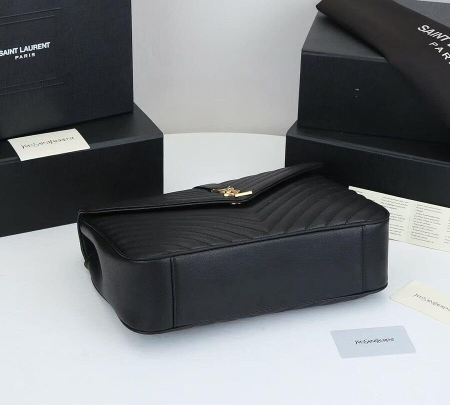 Alternative view of Saint Laurent College Large Chain Bag Black 25Cm 600278Brm071000