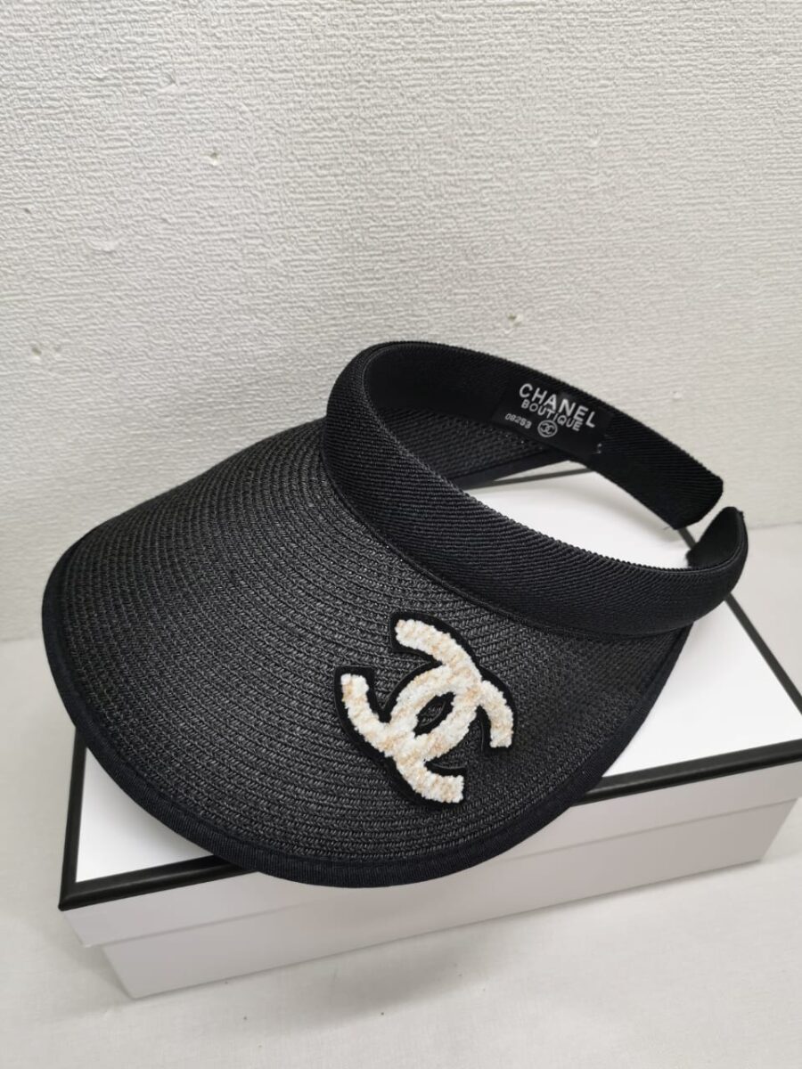 Alternative view of Chanel Straw Cc Visor Hat Black