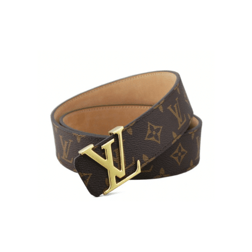 Louis Vuitton Initiales Reversiblle Monogram Eclipse Canvas Belt Gold Metal 4Cm