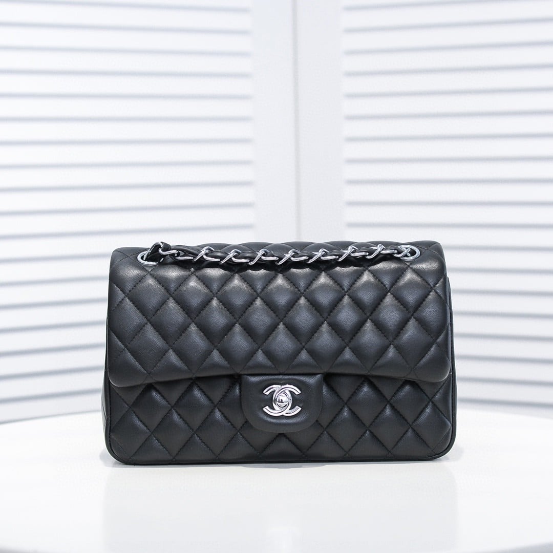 Chanel Medium Classic Flap Bag Silver Hardware Black 25Cm A01113 Y01480 94305 - Image 2