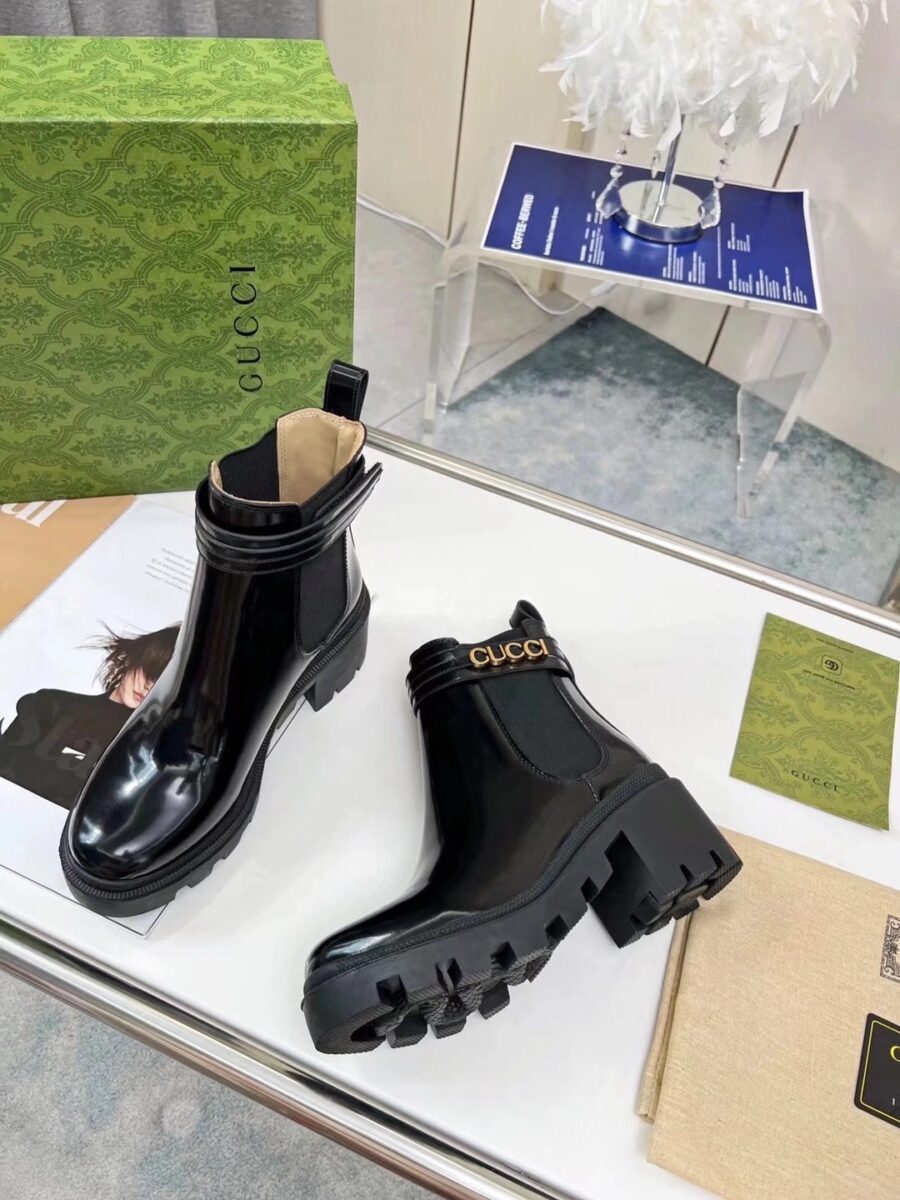 Alternative view of Gucci Women'S Ankle Boot With Logo Black 730064 Aabk6 1000