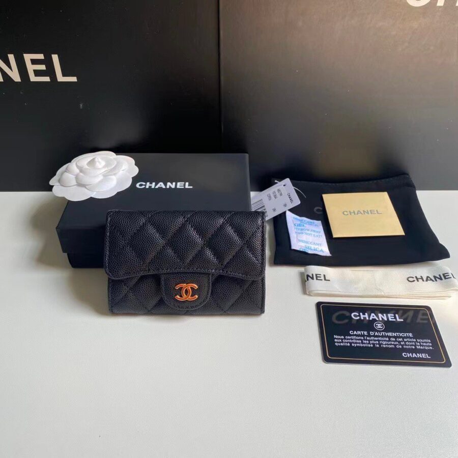 Alternative view of Chanel Classic Card Holder Grain Leather Black With Gold Hardware 11Cm Ap0214 Y01864 C3906