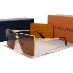 Alternative view of Louis Vuitton Cyclone Metal Sunglasses Gold Hardware In Tea