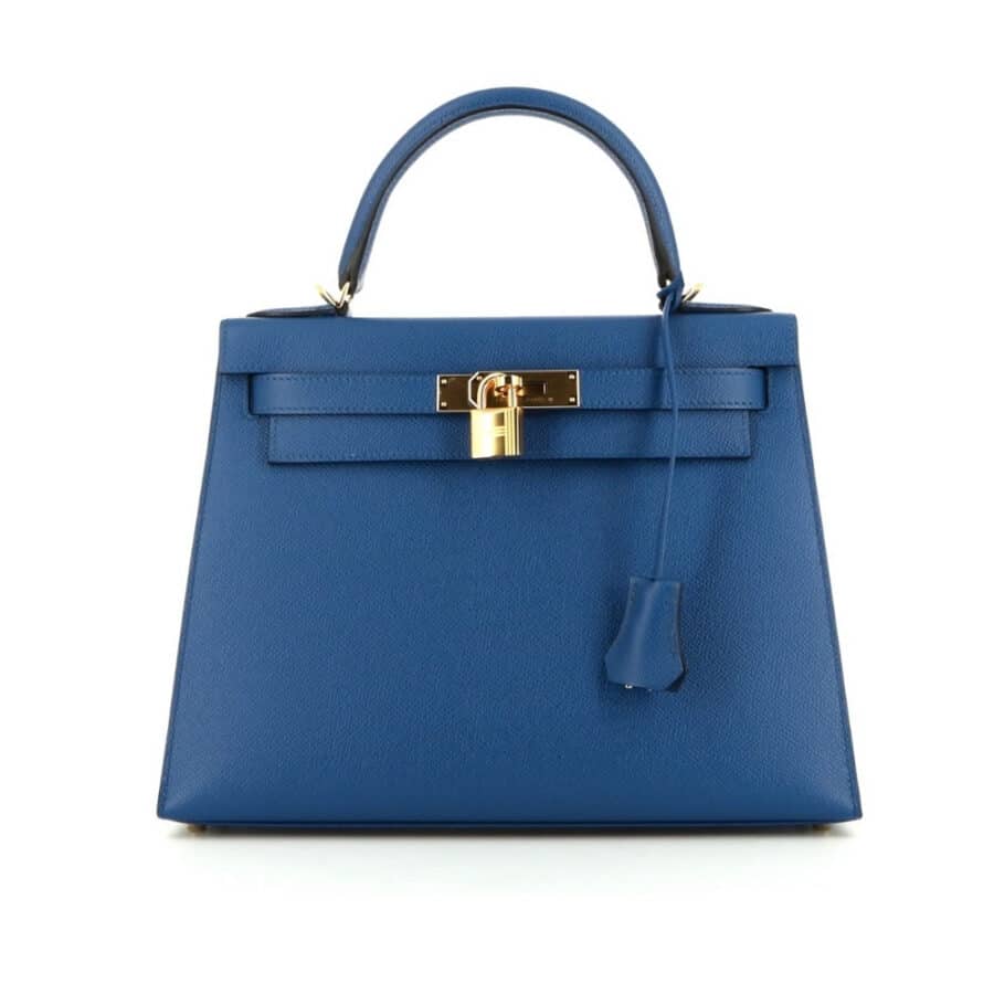 Hermès Kelly Sellier 25 Epsom Gold Hardware Dark Blue 25Cm