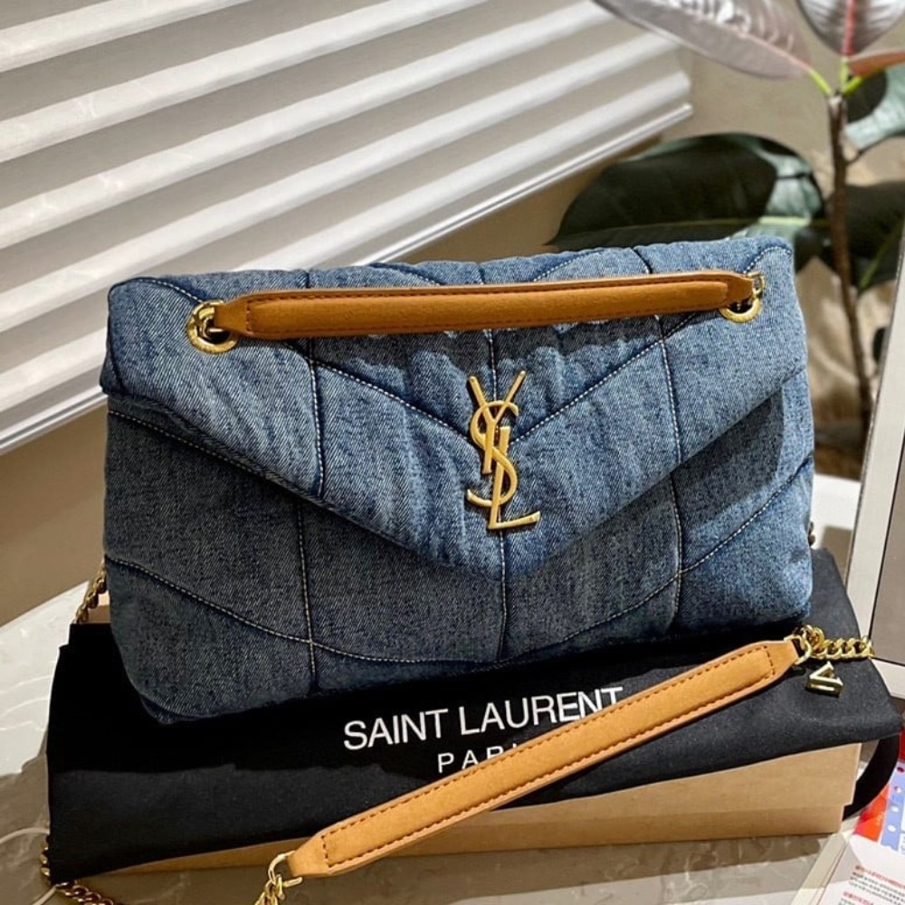 Saint Laurent Puffer Toy Denim Blue 28Cm 7593372PT674575 - Image 2