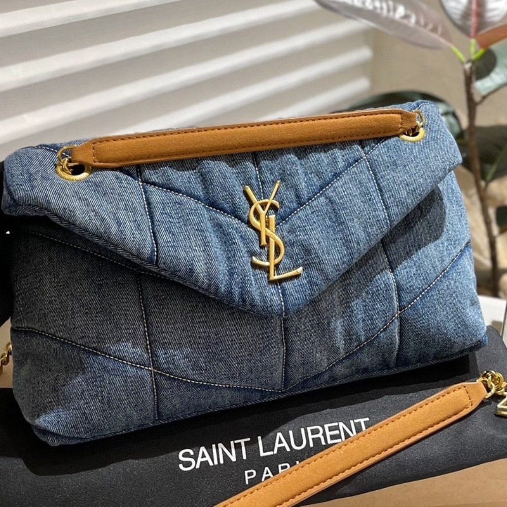 Saint Laurent Puffer Toy Denim Blue 28Cm 7593372PT674575 - Image 3