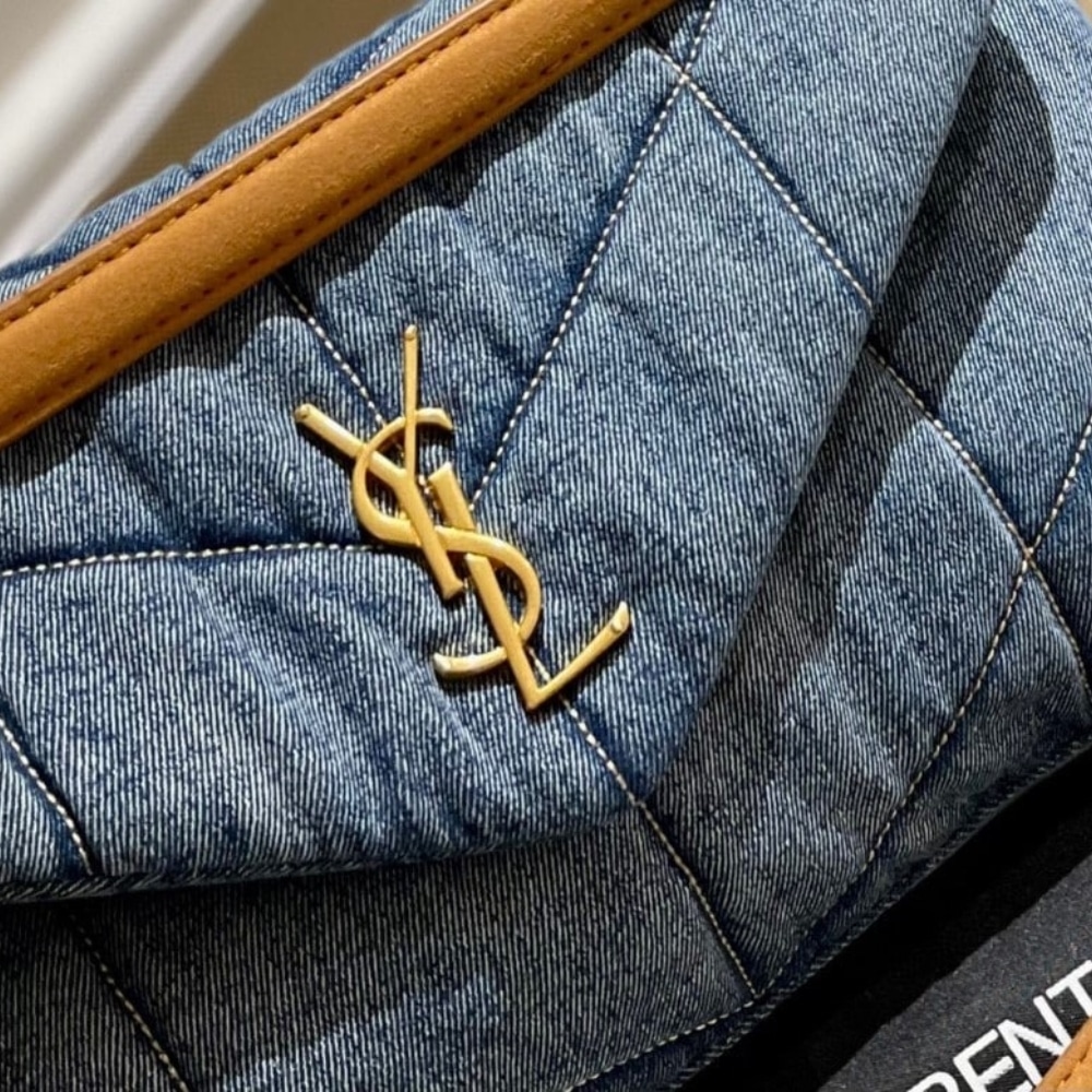 Saint Laurent Puffer Toy Denim Blue 28Cm 7593372PT674575 - Image 4