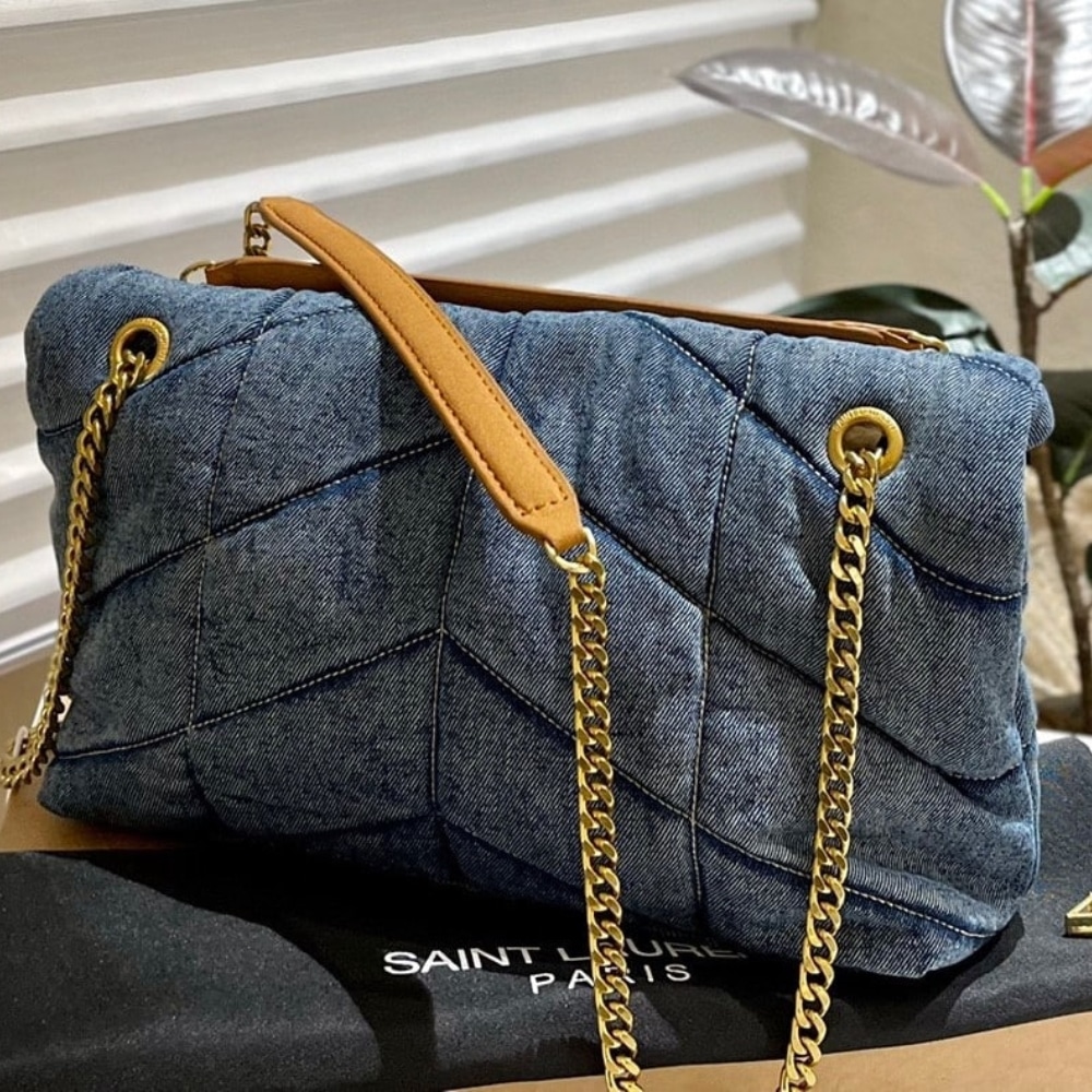 Saint Laurent Puffer Toy Denim Blue 28Cm 7593372PT674575 - Image 7
