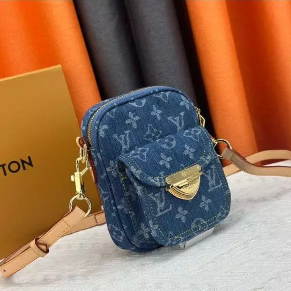 Louis Vuitton Fairfax Pochette Bag Denim Blue 17Cm M82948 - Image 3