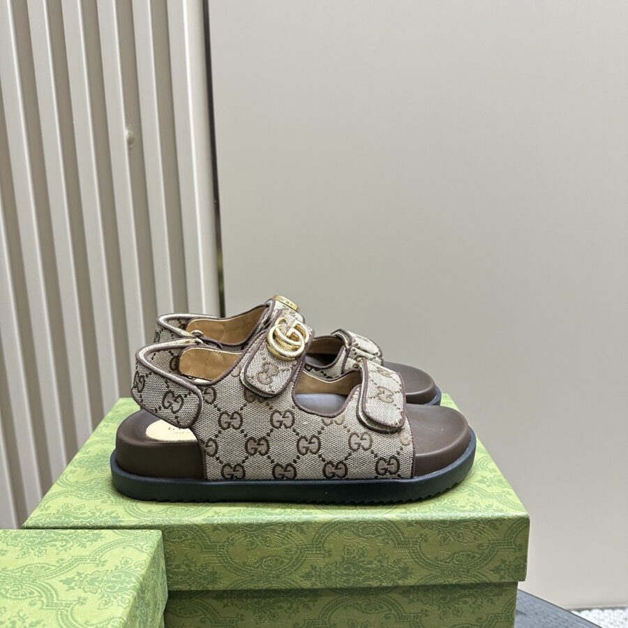 Alternative view of Gucci Double G Sandal Beige And Ebony 771575 G1730 9755