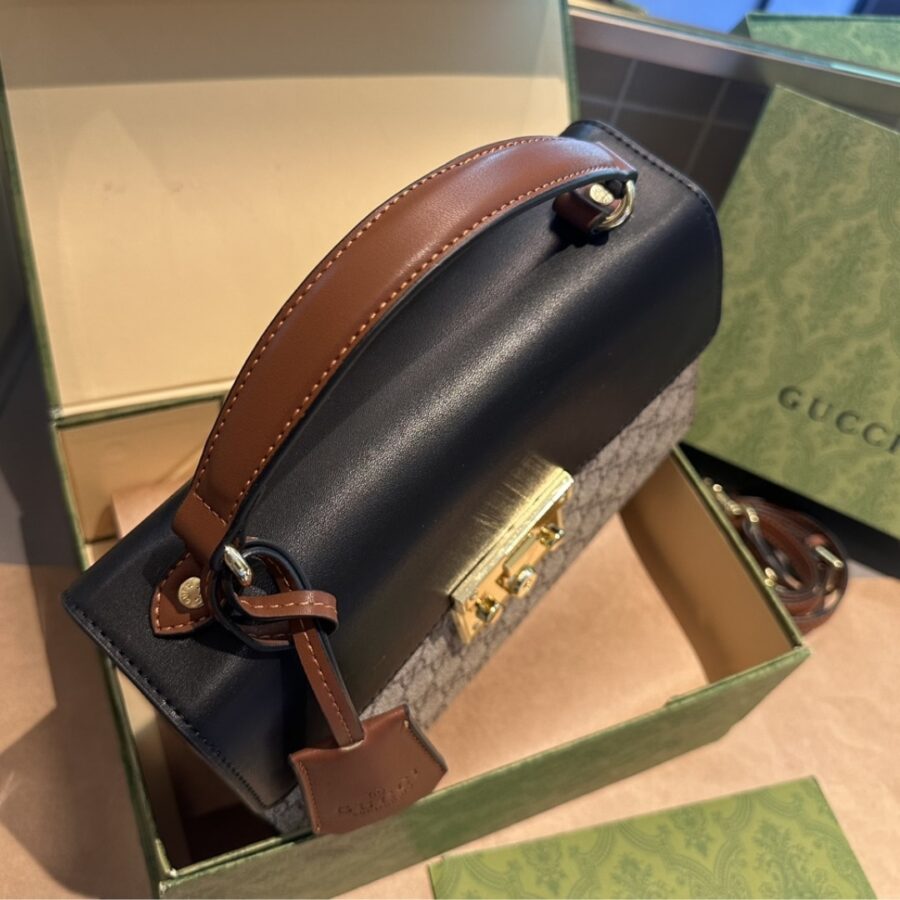 Alternative view of Gucci Paddle Lock Gg Supreme Top Handle Black 28Cm