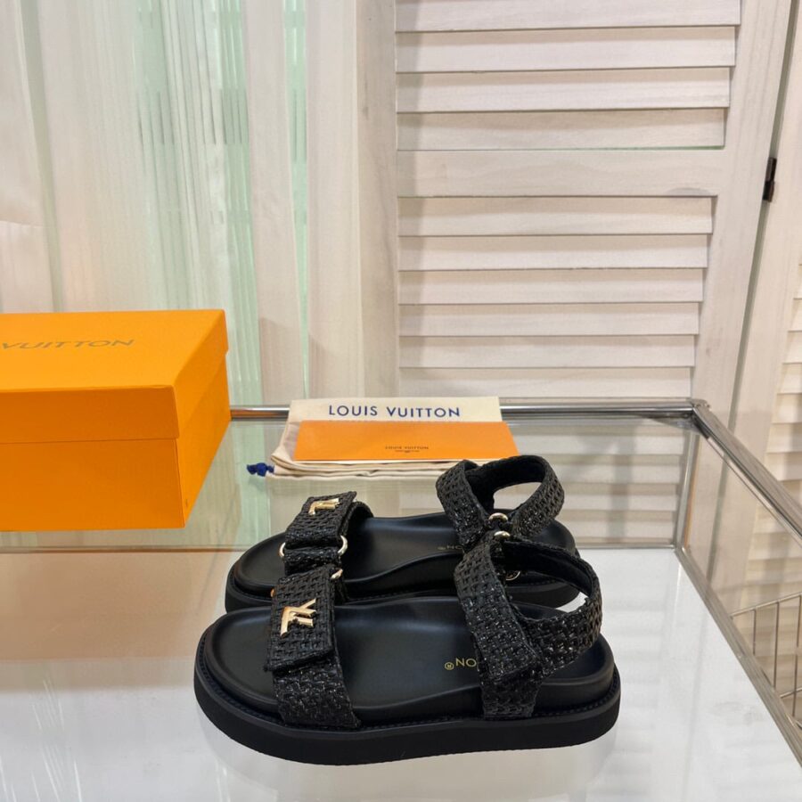 Alternative view of Louis Vuitton Sunset Flat Comfort Sandal Black 1Abhfz