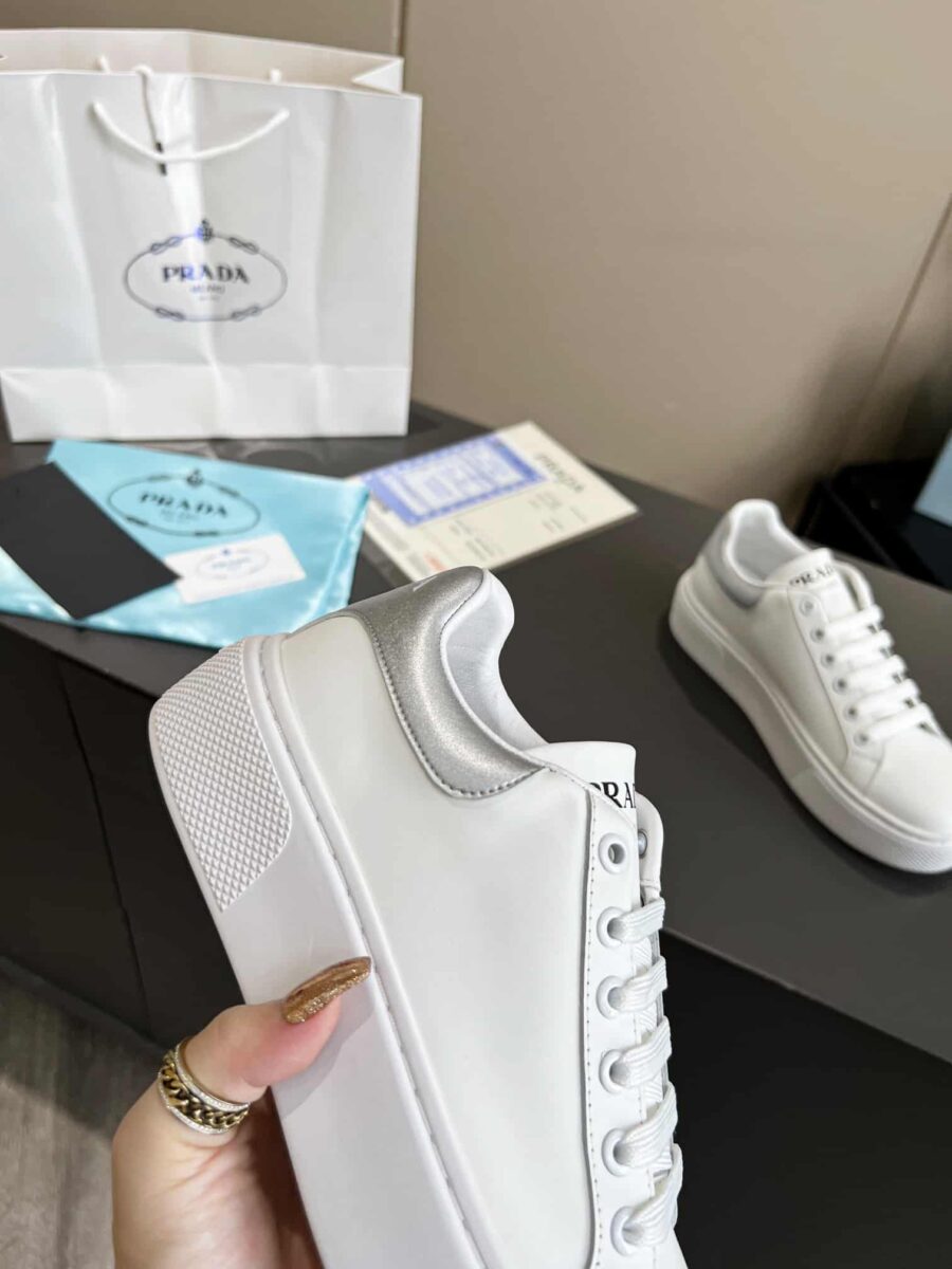 Alternative view of Prada Sneaker In White Leather With Silver Logo