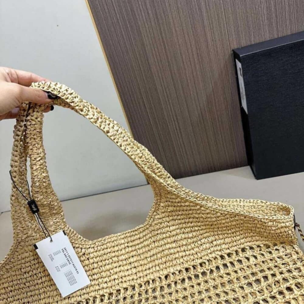 Saint Laurent Icare In Raffia Natural Gold 43Cm 772191GAAEK2063 - Image 7
