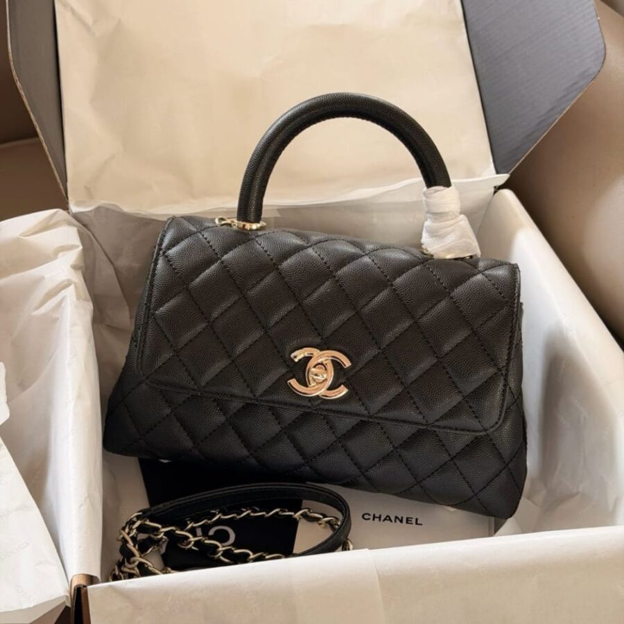 Alternative view of Chanel Trendy Cc Top Handle Bag Python Black 23Cm