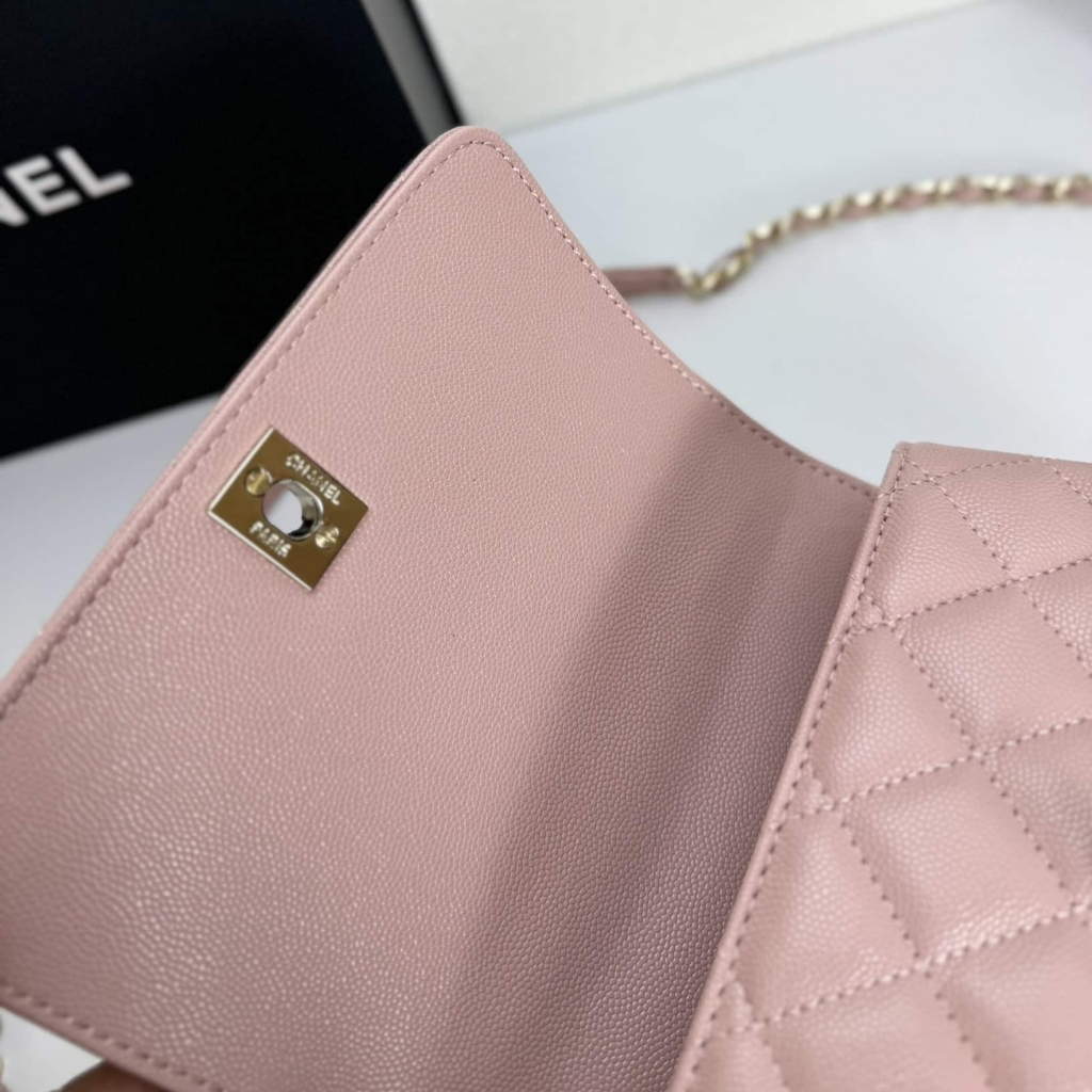 Chanel Mini Coco Handle Flap Bag Caviar Gold Hardware Pink 19Cm - Image 6