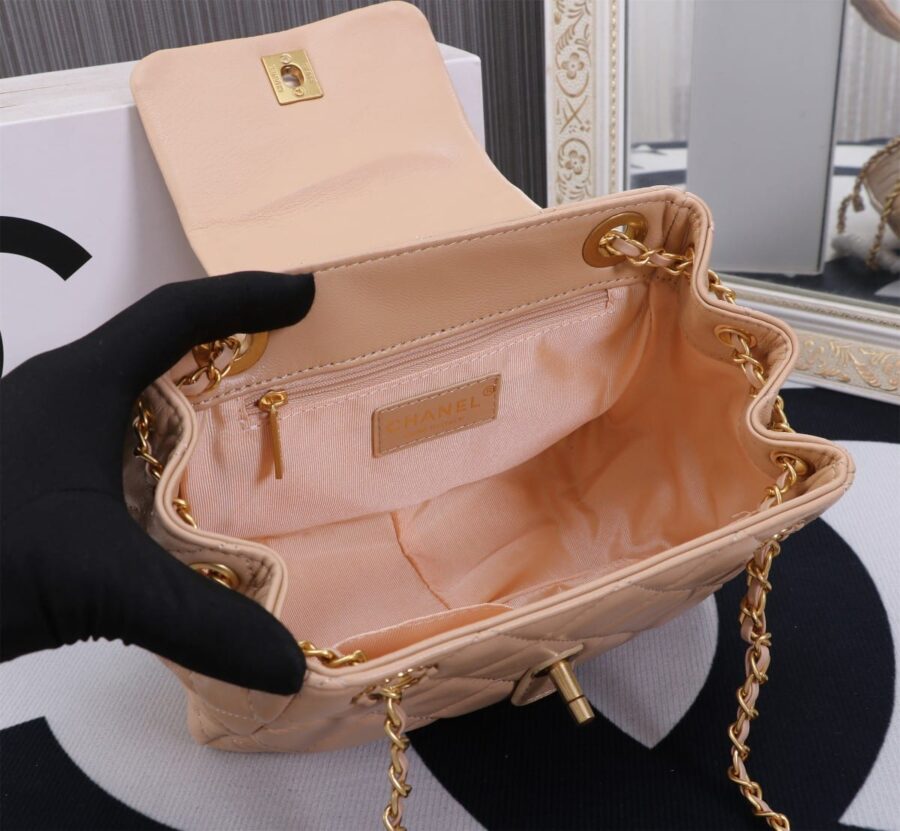 Alternative view of Chanel Mix Accordion Cc Flap Bag Quilted Glazed Leather Pink 23Cm