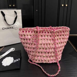 Alternative view of Chanel Straw Shoulder Bags Pink 27Cm
