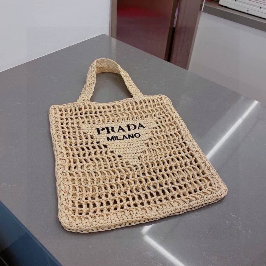 Alternative view of Prada Crochet Tote Bag Natural 38cm 1BG393 2C2T F0018 V OOO