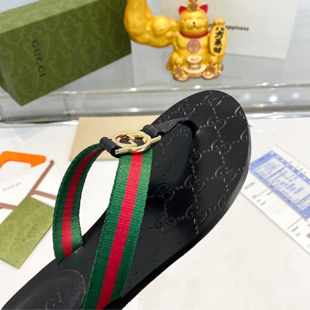 Gucci GG Thong Web Sandal Black 270374 H9020 8476 - Image 7