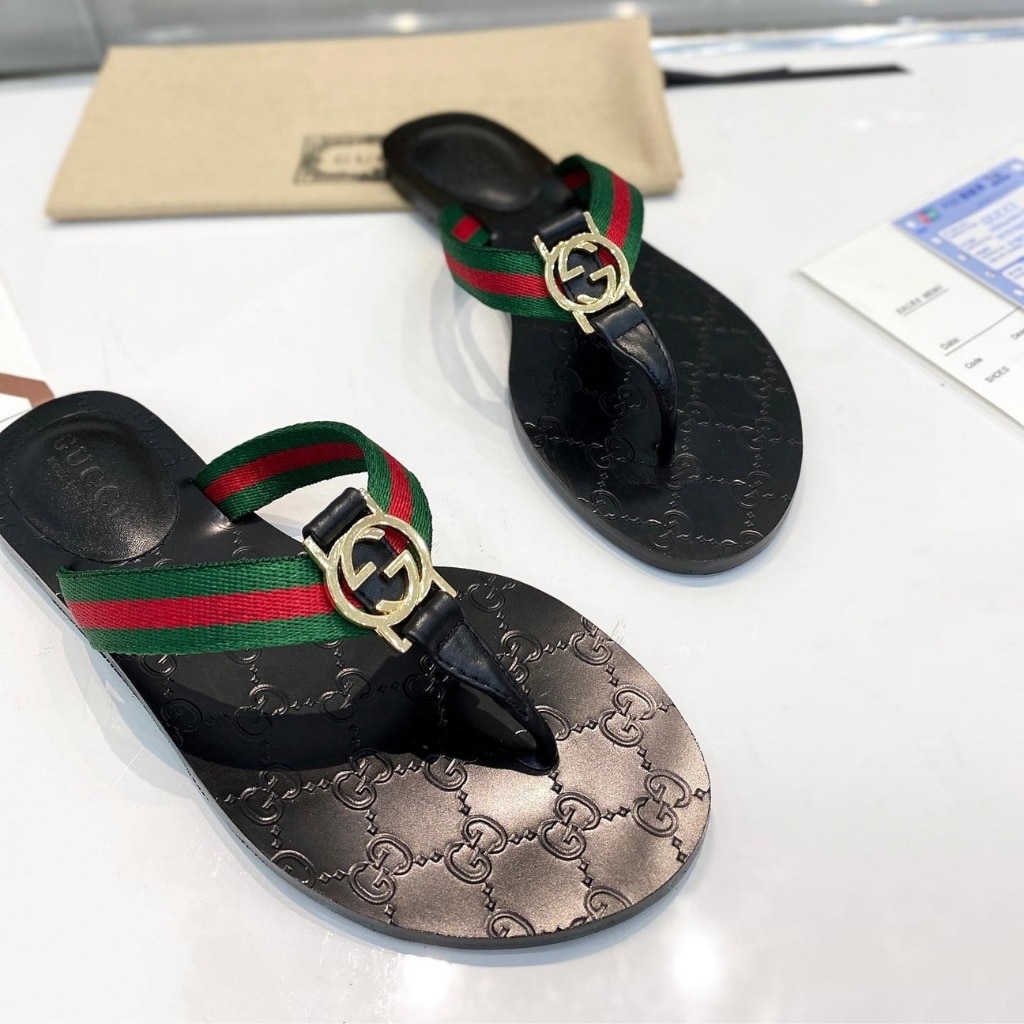 Gucci GG Thong Web Sandal Black 270374 H9020 8476 - Image 3