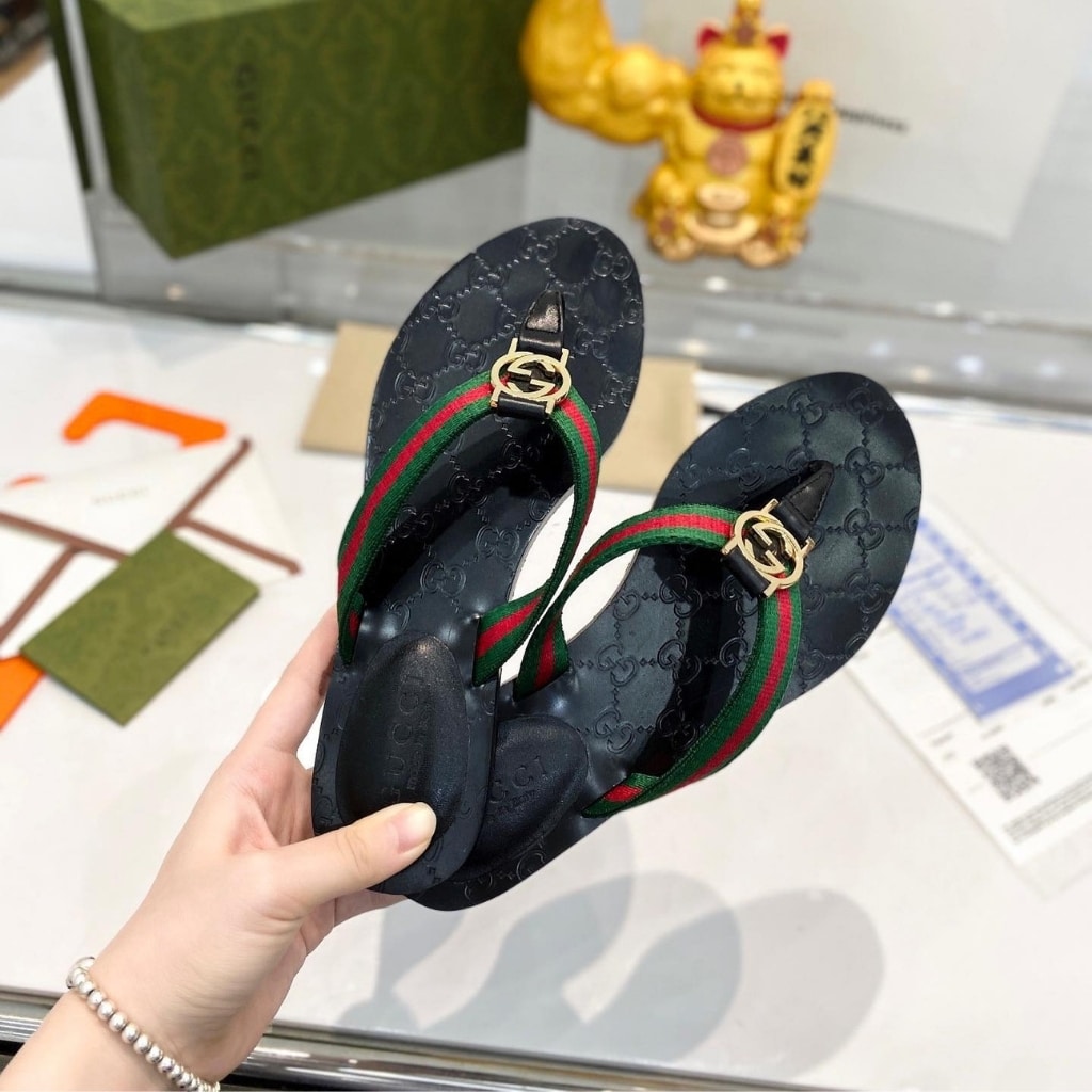 Gucci GG Thong Web Sandal Black 270374 H9020 8476 - Image 4