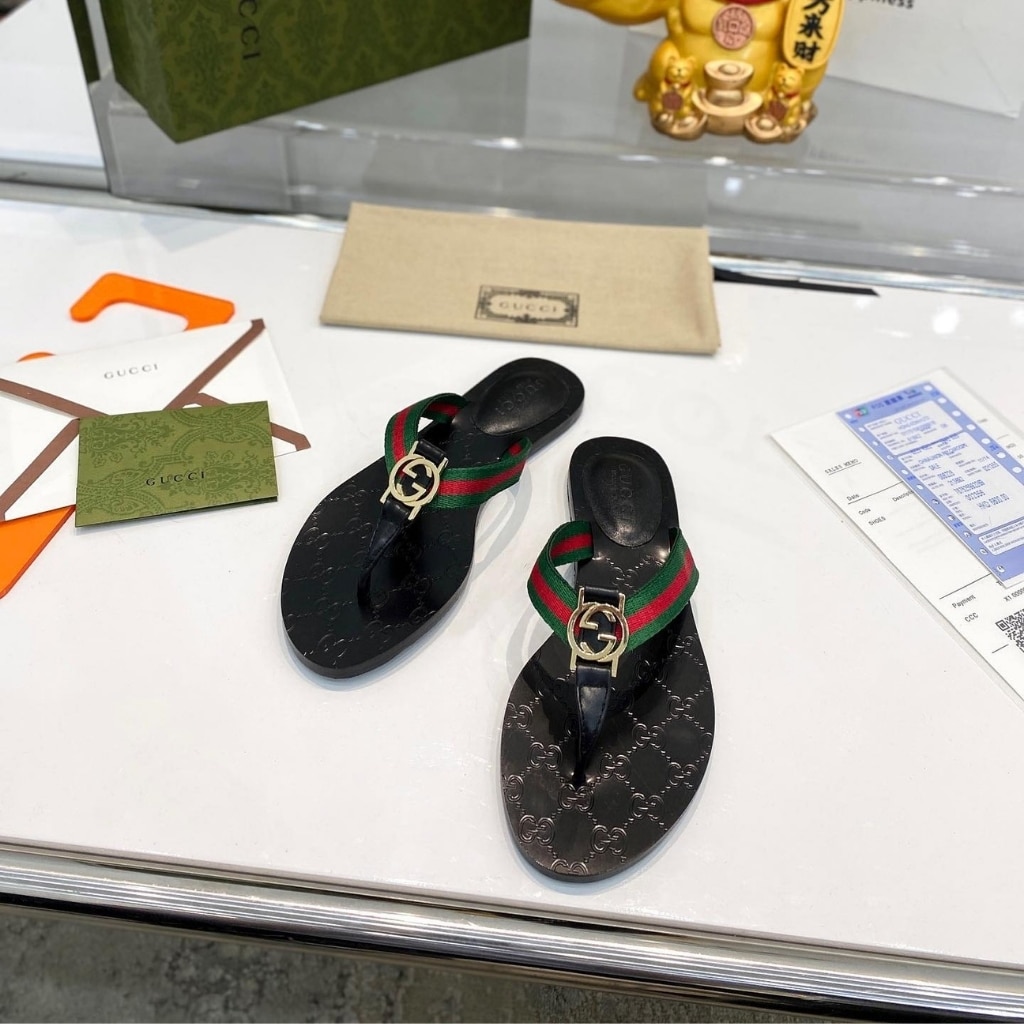 Gucci GG Thong Web Sandal Black 270374 H9020 8476 - Image 2