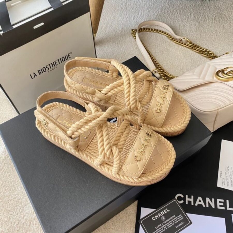 Alternative view of Chanel Rope Sandals Strap Biege