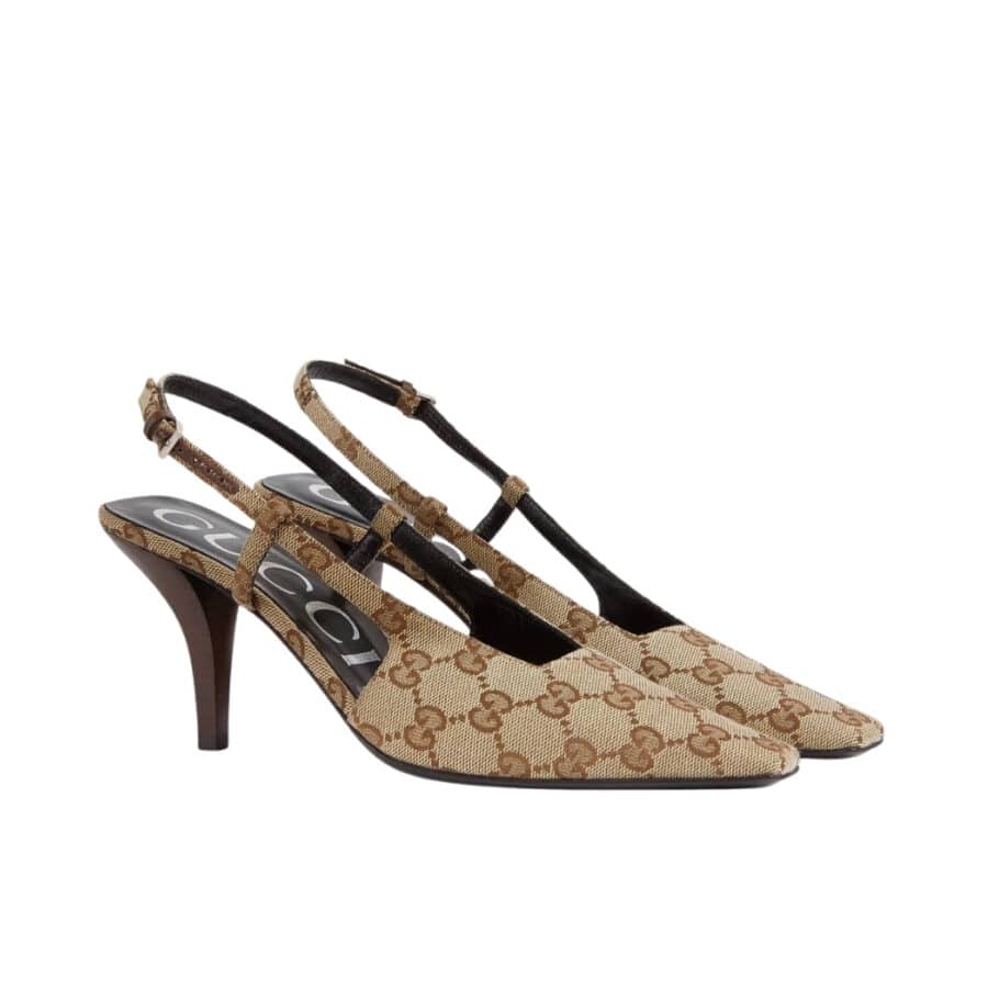 Gucci Women’s GG Slingback Pump Beige 675420 KY980 9763