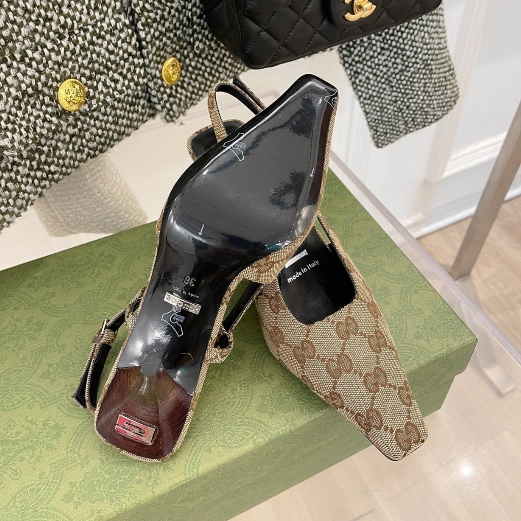 Gucci Women’s GG Slingback Pump Beige 675420 KY980 9763 - Image 5