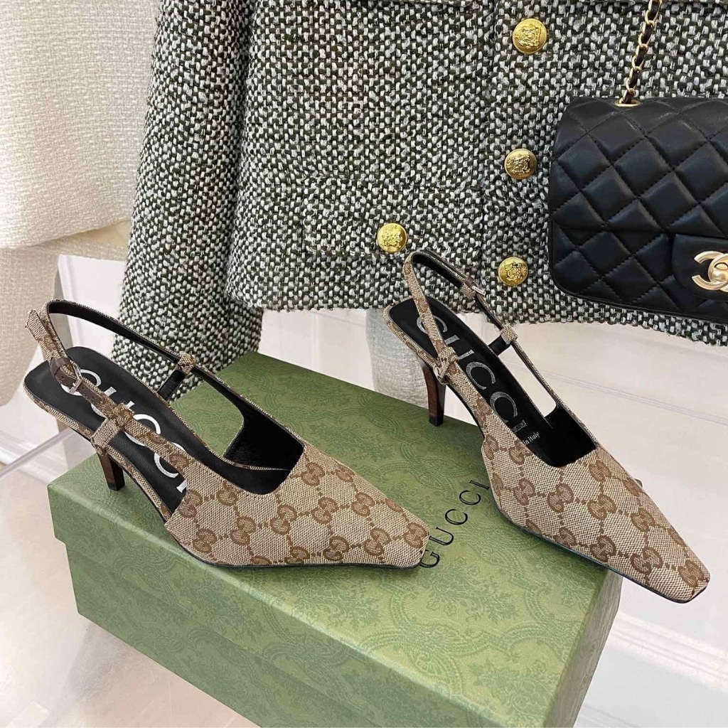 Gucci Women’s GG Slingback Pump Beige 675420 KY980 9763 - Image 3