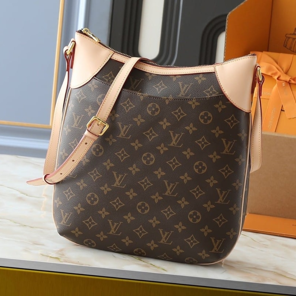 Louis Vuitton Odéon PM Monogram Canvas Shoulder Bag Brown 29cm - Image 2