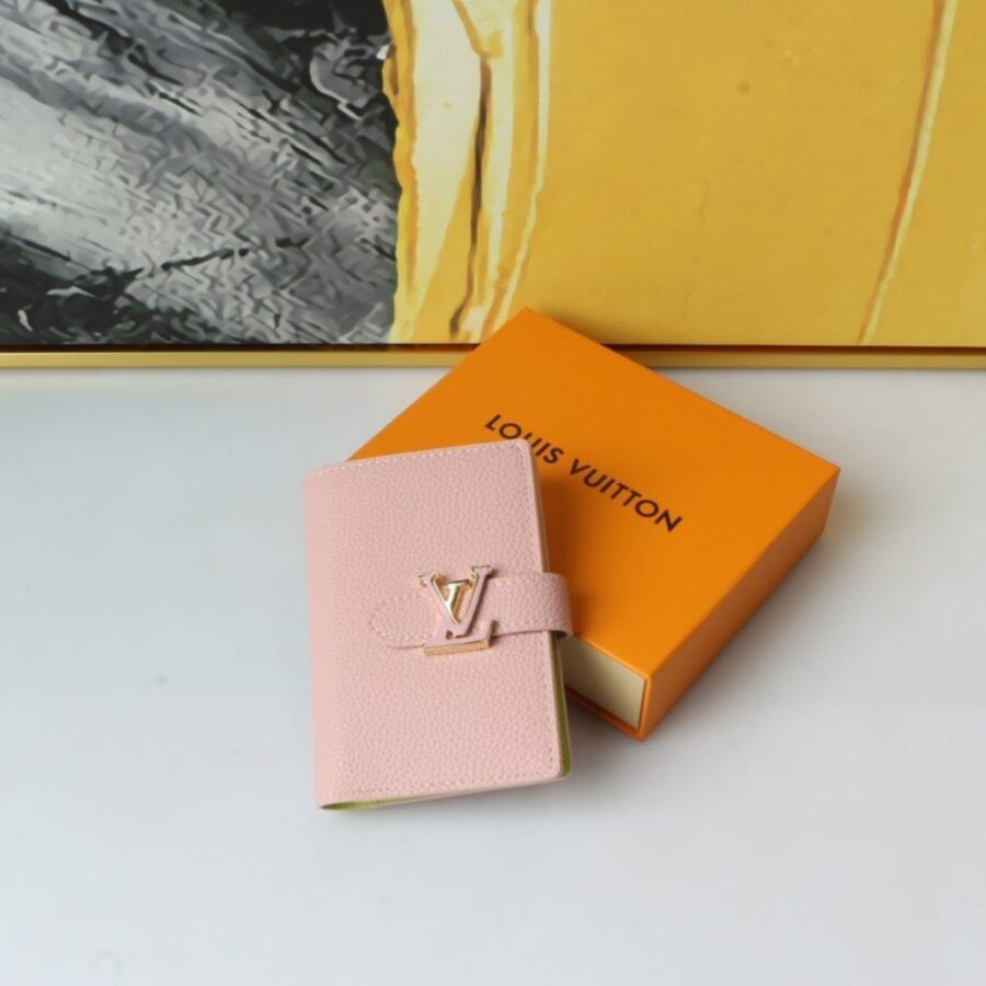 Alternative view of Louis Vuitton Lv Vertical Compact Wallet Taurillon Leather Rose 12Cm