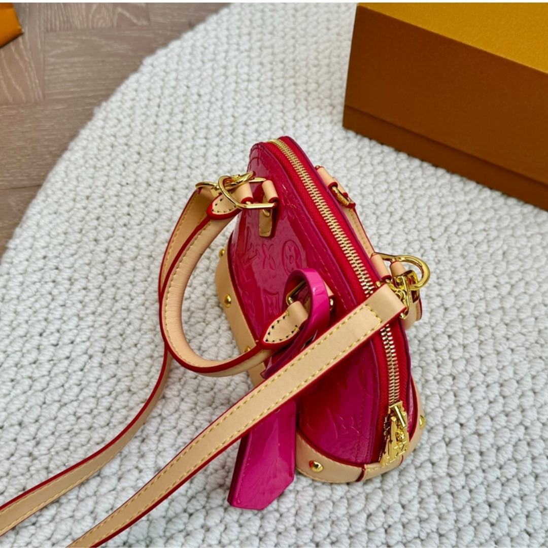 Louis Vuitton Nano Alma Monogram Vernis Neon Pink 18Cm M90611 - Image 5