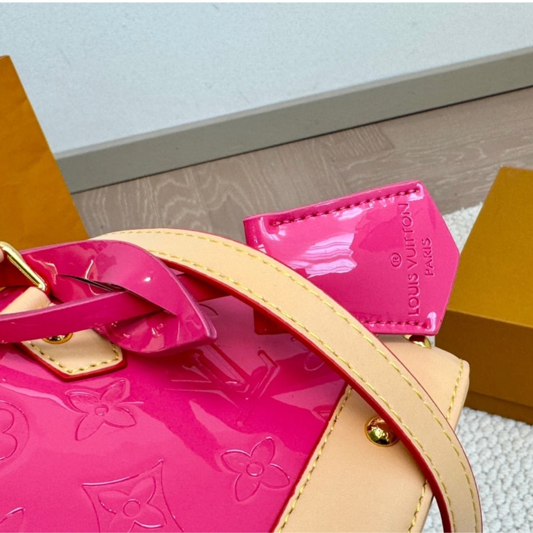Louis Vuitton Nano Alma Monogram Vernis Neon Pink 18Cm M90611 - Image 6