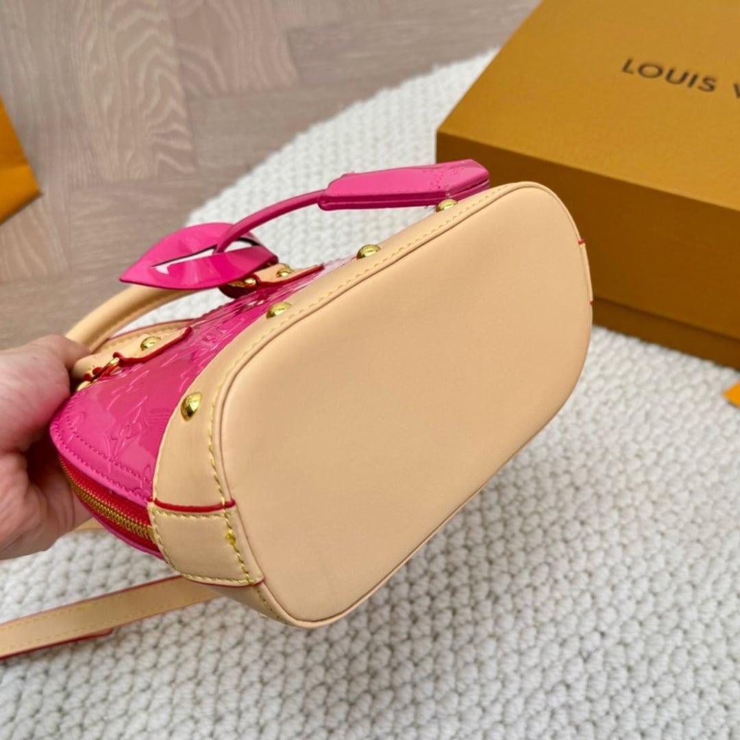 Louis Vuitton Nano Alma Monogram Vernis Neon Pink 18Cm M90611 - Image 7