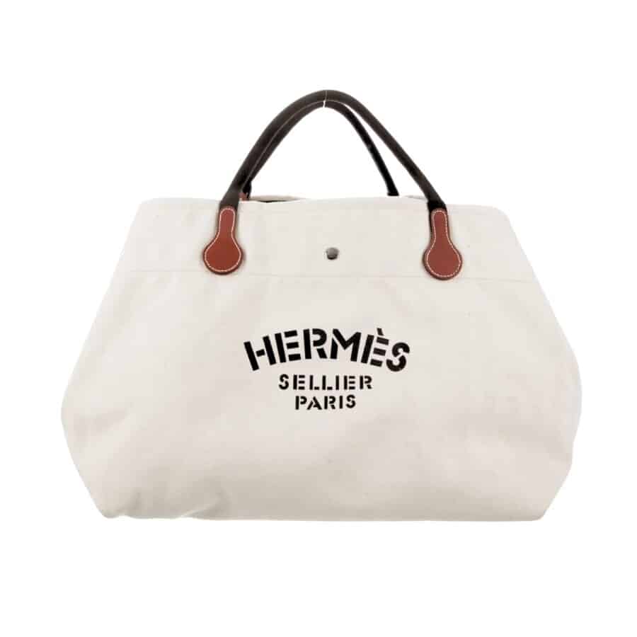 Hermes Fourre Tout Du Cavalier Bag White 42Cm
