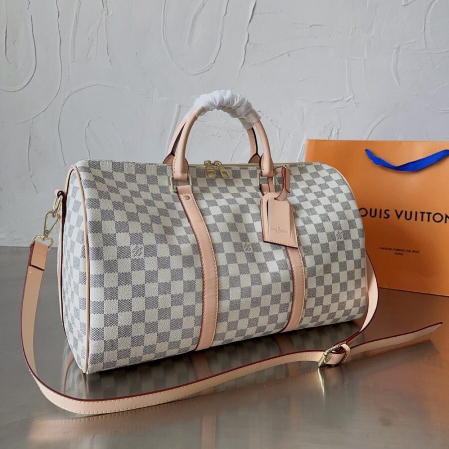 Alternative view of Louis Vuitton Keepall Bandoulière Travel Bag Beige 45Cm N41429