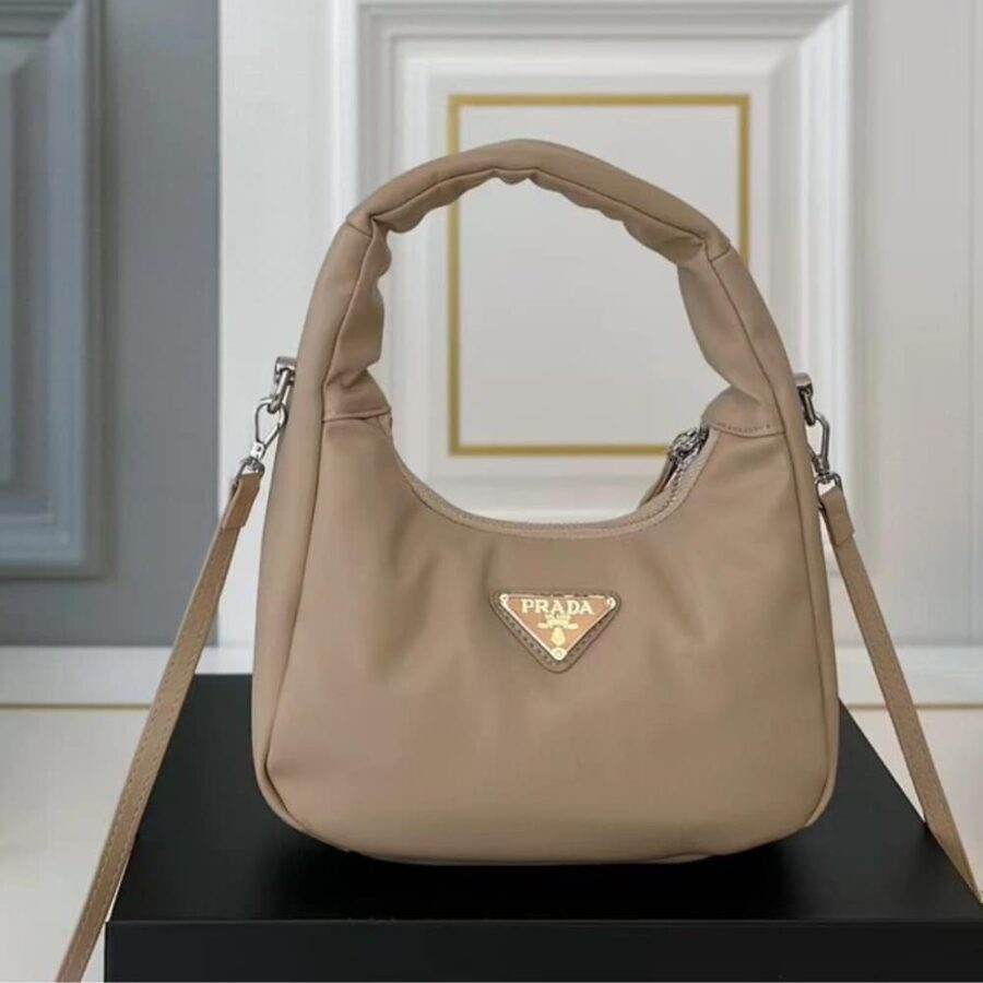 Alternative view of Prada Soft Padded Nappa Leather Bag Beige 21Cm