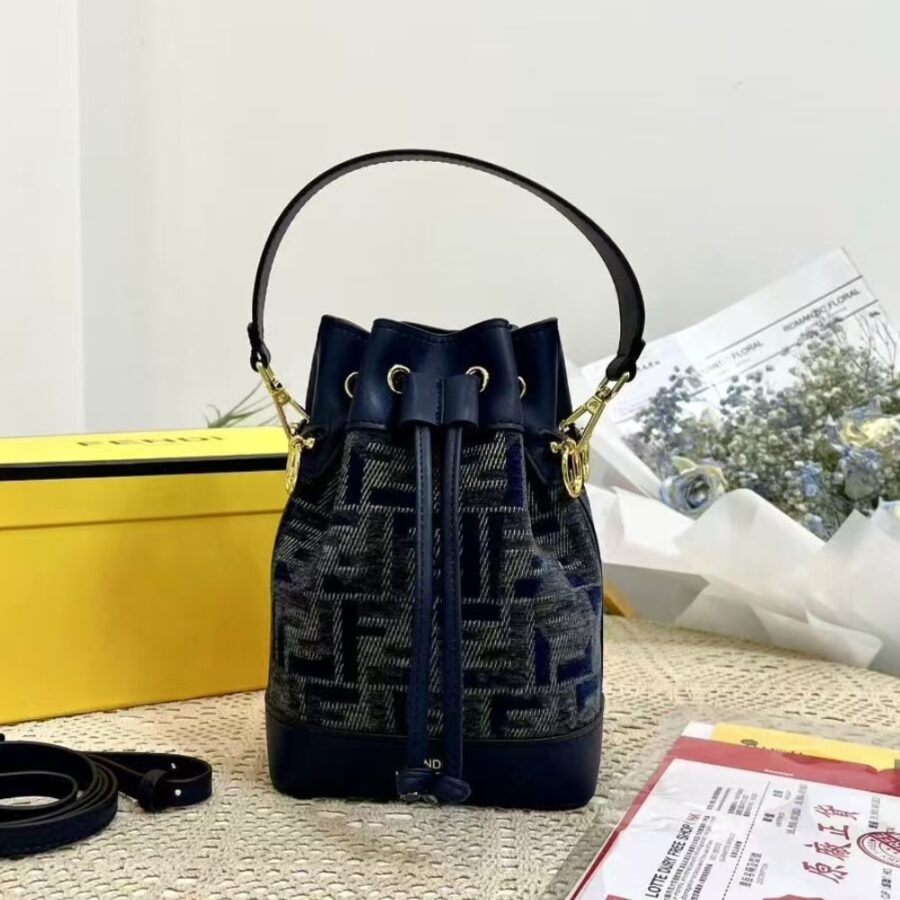 Alternative view of Fendi Mon Tresor Ff Chenille Mini Bag Dark Blue 21Cm 8Bs093Asu0F1Pqk