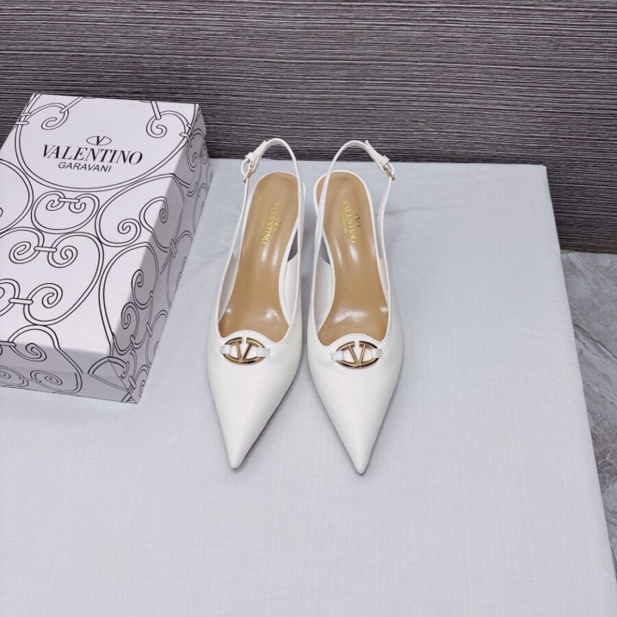 Alternative view of Valentino The Bold Edition Vlogo Leather Slingback Pump 60Mm In Ivory