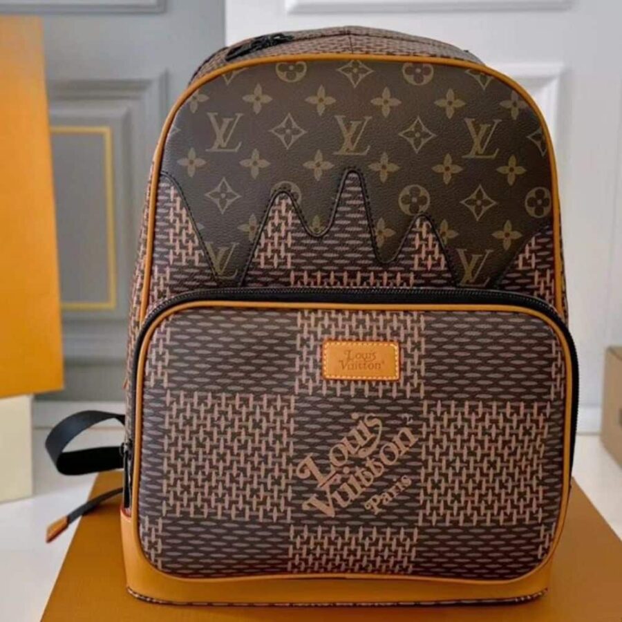 Alternative view of Louis Vuitton Nigo Monogram Reverse Canvas Backpack Brown 29Cm