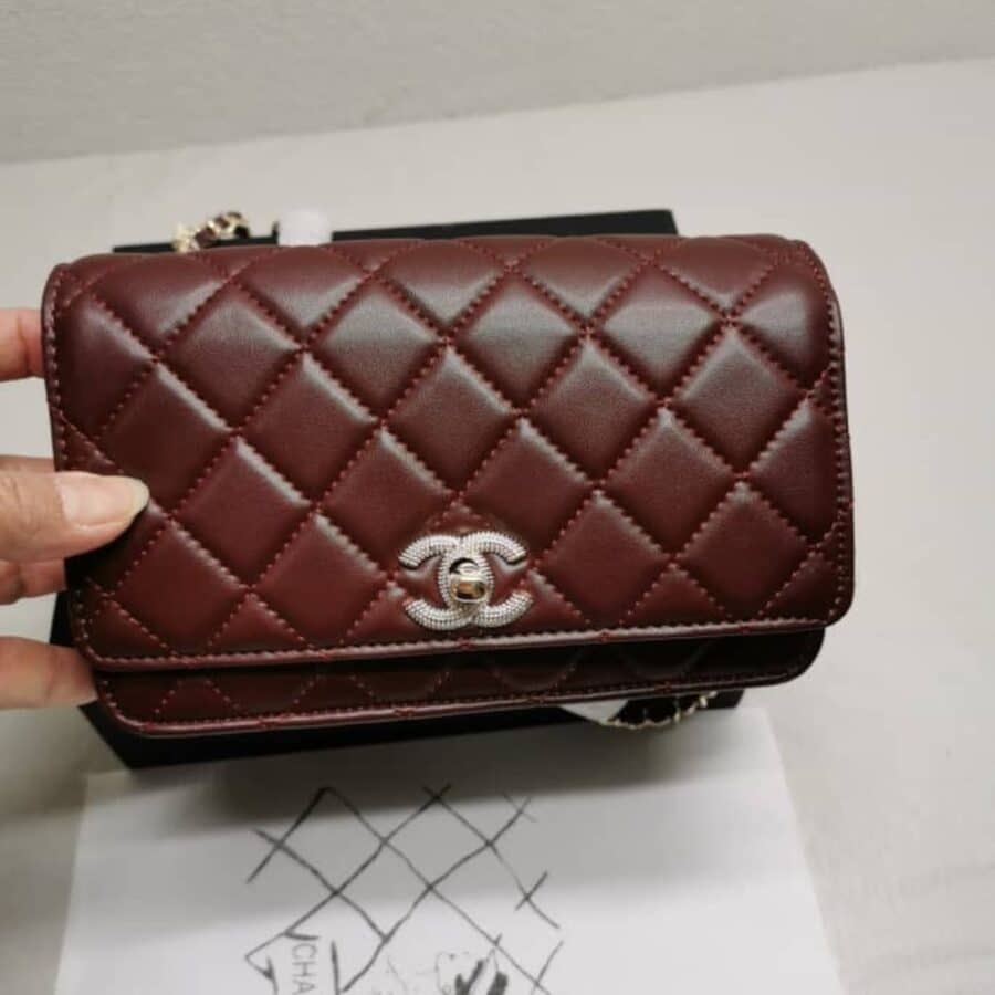 Alternative view of Chanel Wallet On Chain With Diamond Burgundy 20cm Ap4299 B18216 Nzv44
