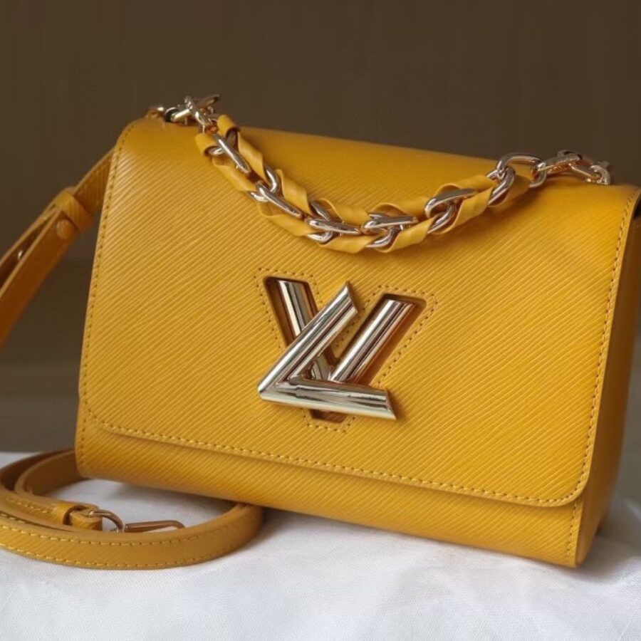 Alternative view of Louis Vuitton Lv Twist MM Leather Handbag Sunflower Yellow 23Cm