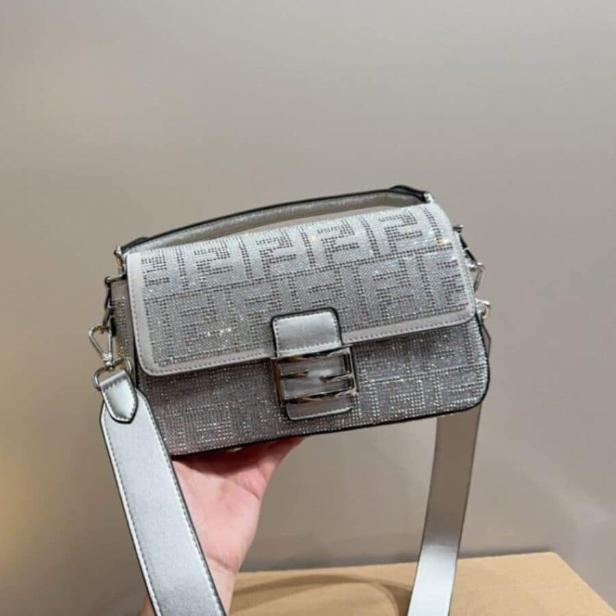 Alternative view of Fendi Baguette Crystal Trim Silver 25Cm