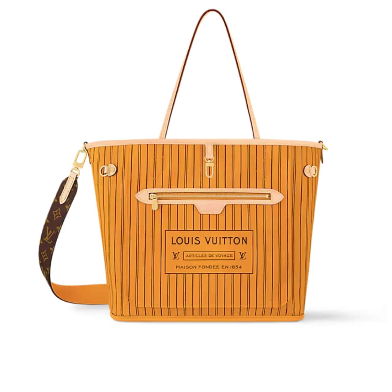Louis Vuitton Neverfull Bandoulière Inside Out Monogram Jaune Safran 33Cm M11947