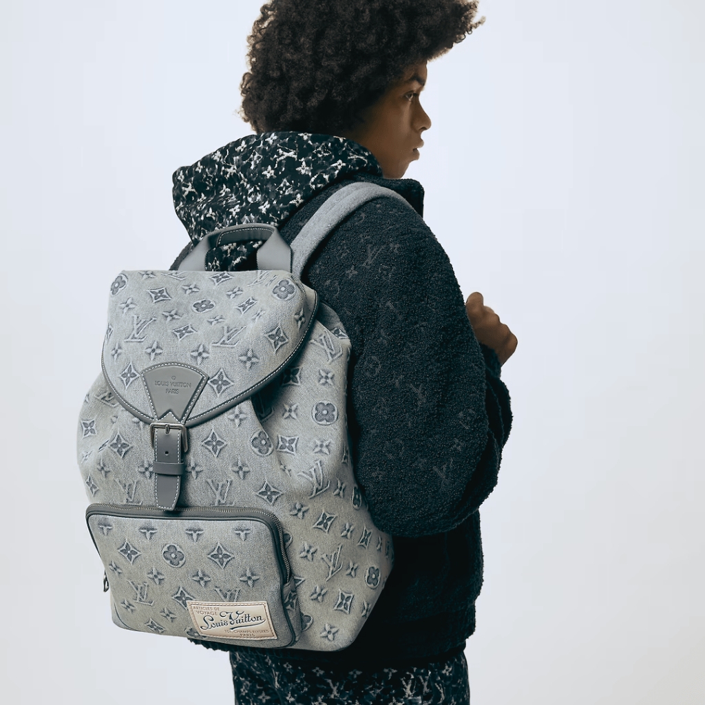 Louis Vuitton Montsouris Backpack Monogram Wash Denim Blue 40Cm M22534 - Image 11